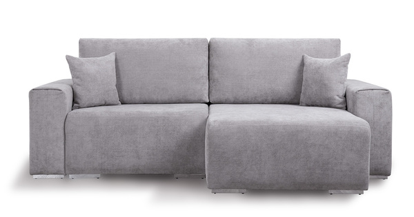 Диван-кровать угловой Оксфорд 712 композиция 1, шенилл MUZA 07 светло-серый, модульная система, сборка на любую сторону