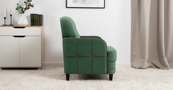 Кресло для отдыха Черри ТК 288 велюр Irida 09 зеленый, Эвита шоколад бежево-коричневый