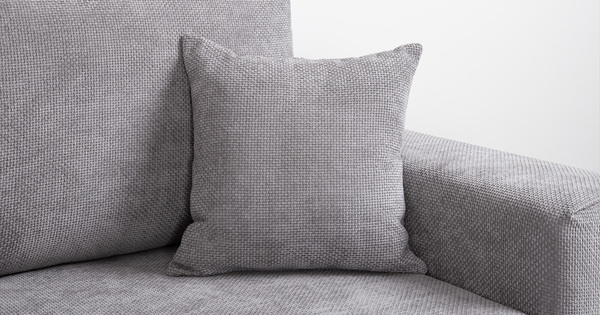 Диван-кровать угловой Оксфорд 712 композиция 1, шенилл MUZA 07 светло-серый, модульная система, сборка на любую сторону