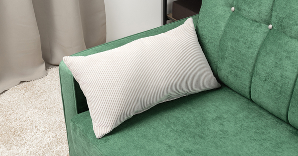 Диван-кровать прямой Арно ТД 566 велюр Лаки 20 хвойный зеленый, Vertical 910 молочно-серый