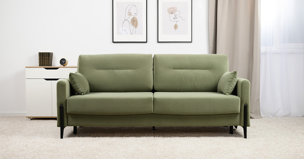 Диван-кровать прямой Барселона ТД 672 велюр Diagonal 694 оливковый