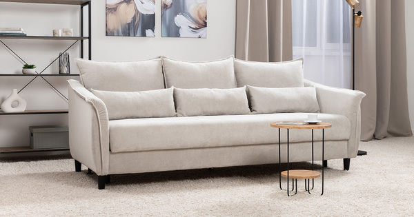 Диван-кровать прямой Берта ТД 770 велюр Mirage dove серый