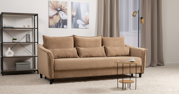 Диван-кровать прямой Берта ТД 772 велюр Mirage otter коричневый