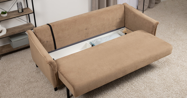 Диван-кровать прямой Берта ТД 772 велюр Mirage otter коричневый