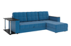 Диван-кровать угловой Атлант со столиком велюр синий со спальным местом (сборка на любую сторону)