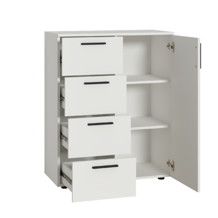 Прихожая Эйр композиция 1 белый PE шагрень, собирается на любую сторону