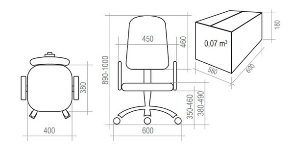 Кресло без подлокотников Логика обивка кожзам зеленый, крестовина пластик, без качания