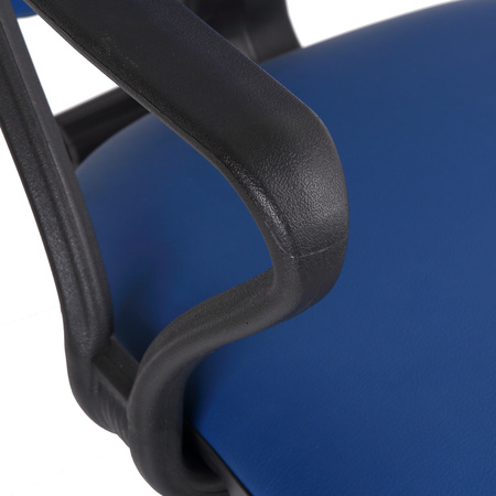 Кресло Престиж Самба обивка кожзам синий, подлокотники пластик, крестовина пластик, механизм отклонения спинки