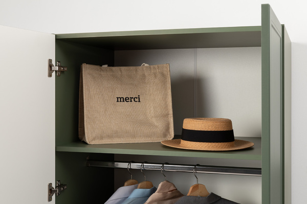 Шкаф двустворчатый Марион 16.340.02 дымчатый зеленый K521, олива шагрень AG 1050 ПВХ