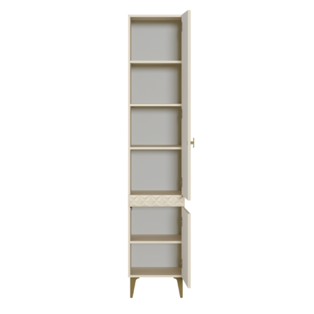 Гостиная Марион композиция 2 слоновая кость С341 PE, слоновая кость 6898 ПВХ, белый PE шагрень (собирается на любую сторону)