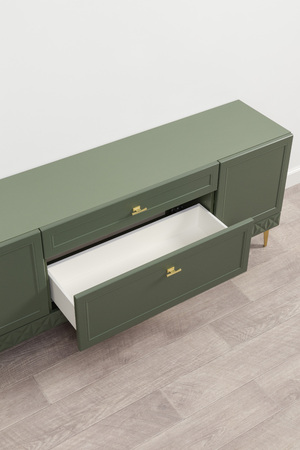 Тумба Марион 16.167 дымчатый зеленый K521, олива шагрень AG 1050 ПВХ, белый PE шагрень