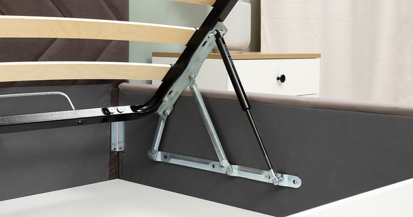 Кровать Милана 140 велюр серо-коричневый с ортопедическим основанием и подъемным механизмом