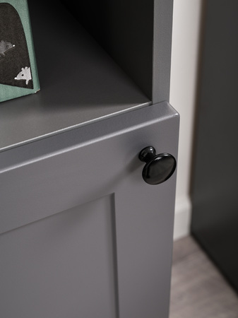 Стеллаж Остин 16.427 серый графит 0162 РЕ, дуб золотой CRAFT, графит ZB 856-2 ПВХ, сборка на любую сторону