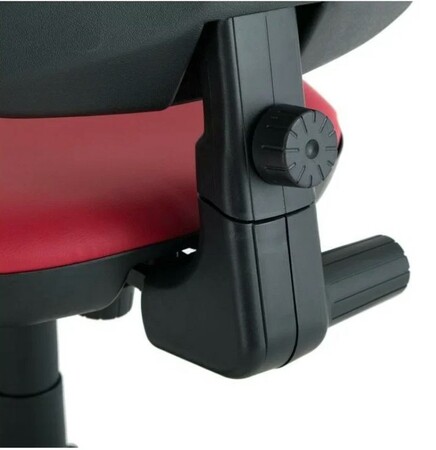 Кресло Престиж Самба обивка кожзам бордо, подлокотники пластик, крестовина пластик, механизм отклонения спинки