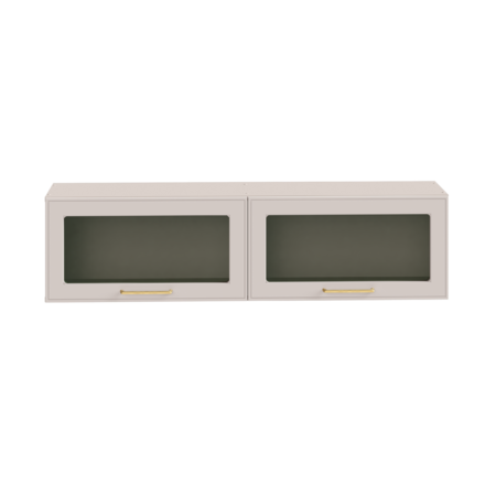 Гостиная Ричфорд композиция 2 без карнизов, кашемир 5981 BS, моно керамика D166-2 ПВХ, белый PE шагрень (собирается на любую сторону)