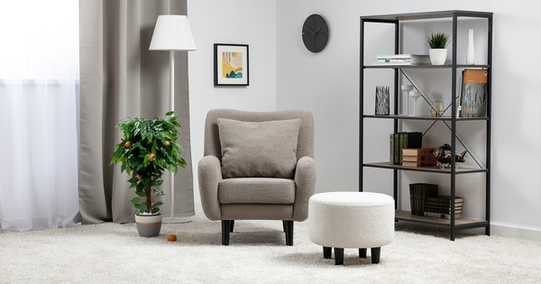 Пуф Шон ТП 270 велюр Romeo 02 белый