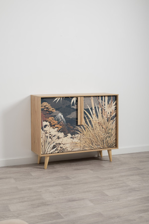 Комод Току 16.230.04 гикори рокфорд натуральный KO86 PW, белый PE шагрень, фотопечать