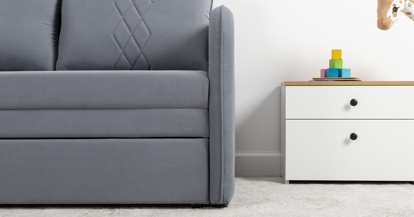 Диван-кровать прямой Юта (120) ТД 520 велюр Вивальди 12 сине-серый